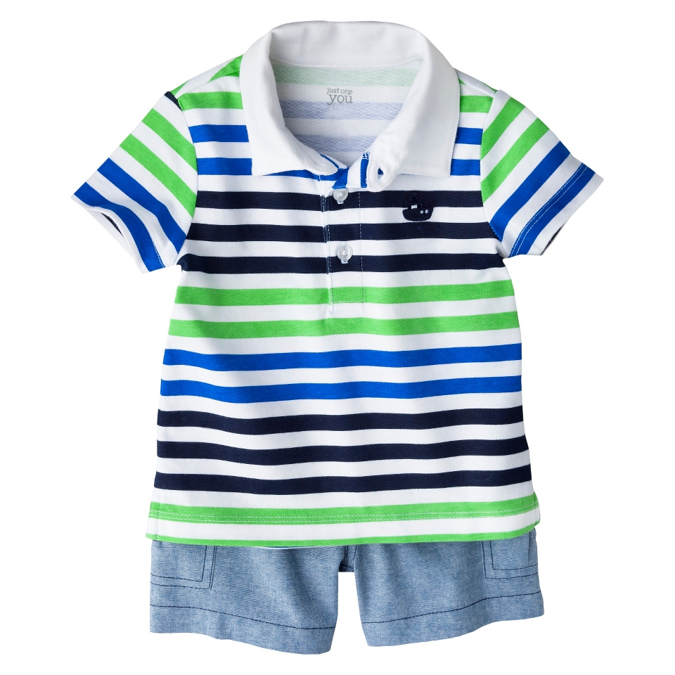 Just One YouMade by Carters Newborn Boys 2 Piece Short Set   Blue/Green 12M