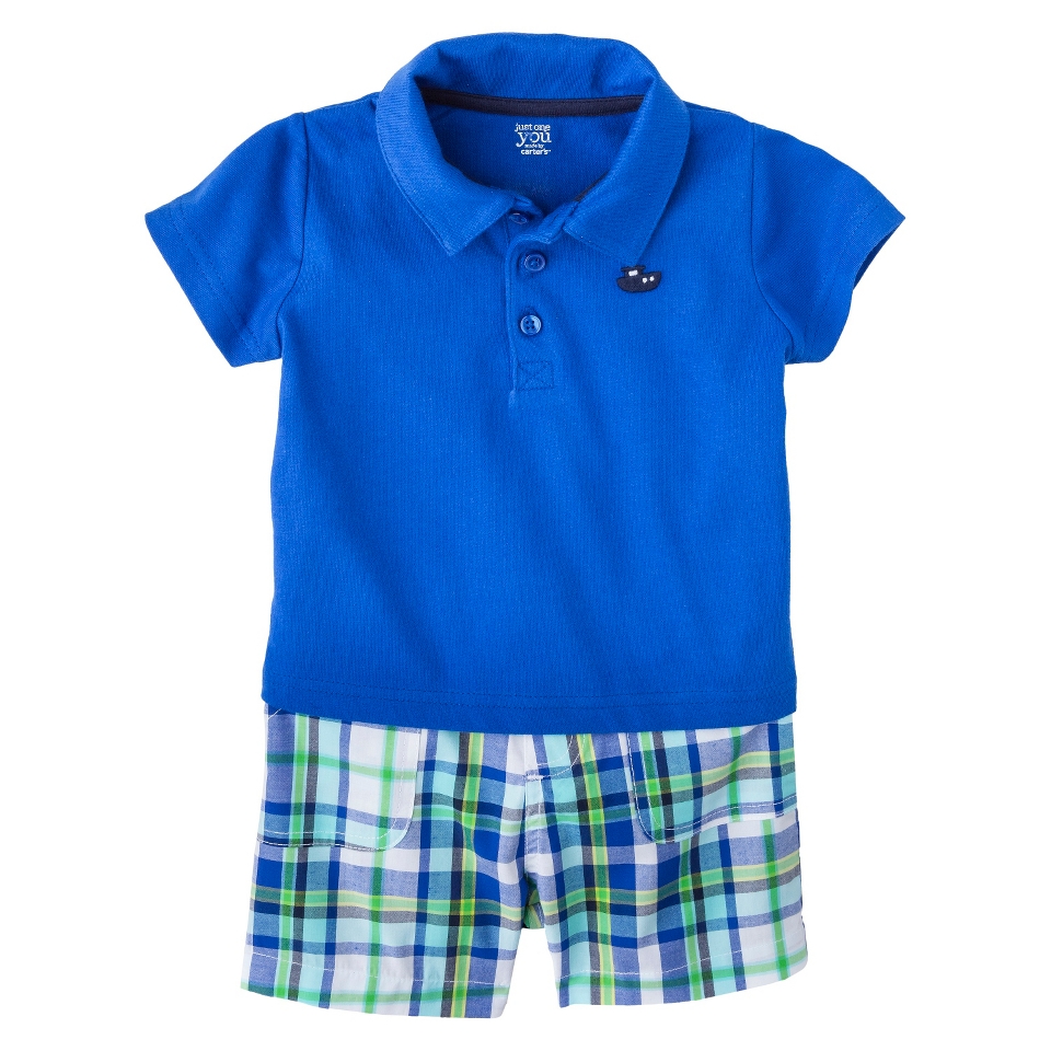 Just One YouMade by Carters Newborn Boys 2 Piece Short Set   Blue 3 M