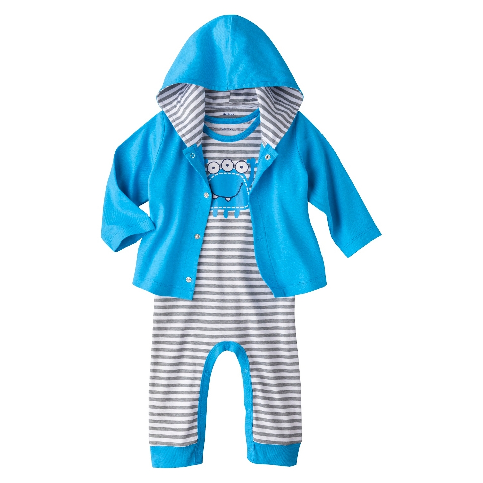 Gerber Onesies Newborn Boys 2 Piece Coverall and Jacket Set   Monster Blue 0 3