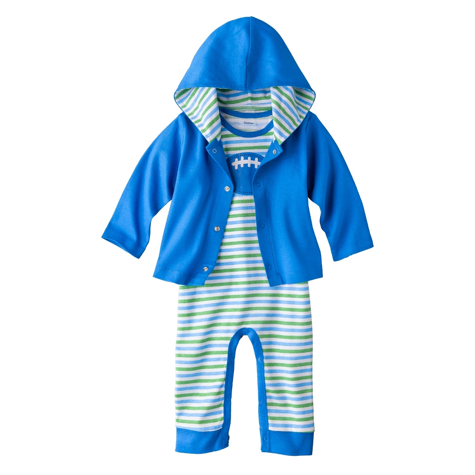 Gerber Onesies Newborn Boys 2 Piece Coverall and Jacket Set   Football Blue 3 