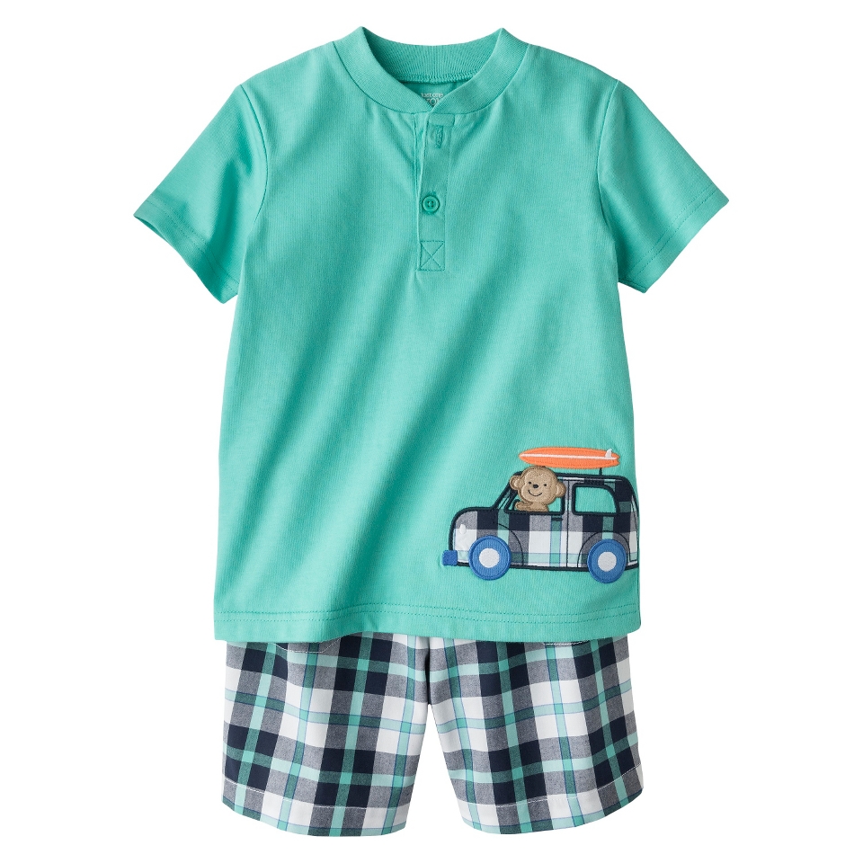 Just One YouMade by Carters Newborn Boys 2 Piece Set   Turquoise/Dark Grey 9 M