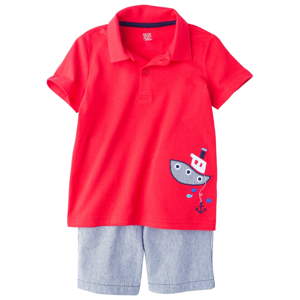 Just One YouMade by Carters Newborn Boys 2 Piece Set   Red/Light Blue 3 M