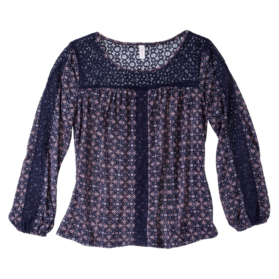 Xhilaration Juniors Peasant Top   Blue S