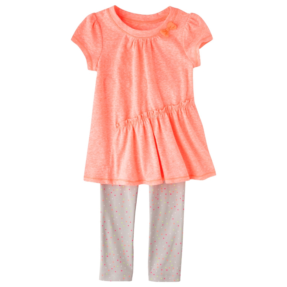 Circo Infant Toddler Girls Polka Dot Legging and Tunic Set   Moxie Peach 2T