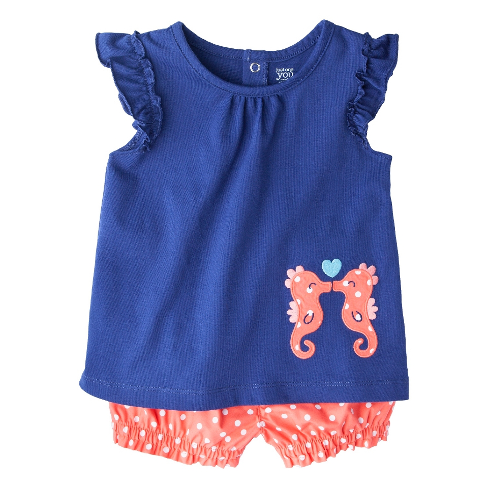 Just One YouMade by Carters Toddler Girls 2 Piece Set   Navy/Orange 4T