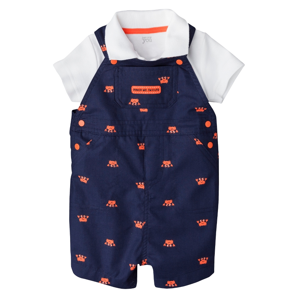 Just One YouMade by Carters Newborn Boys Shortall Set   Blue/Orange 3 M