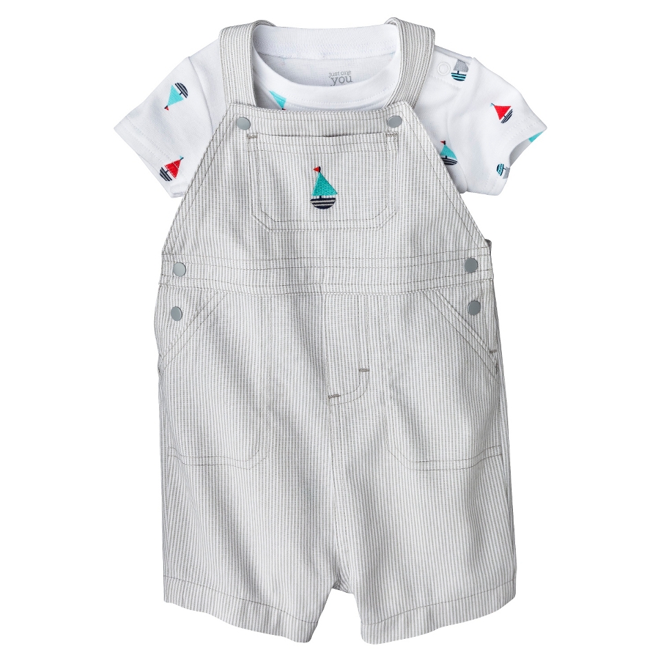 Just One YouMade by Carters Newborn Boys Shortall Set   Grey/White 3 M