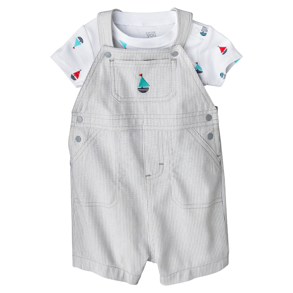 Just One YouMade by Carters Newborn Boys Shortall Set   Grey/White 6 M