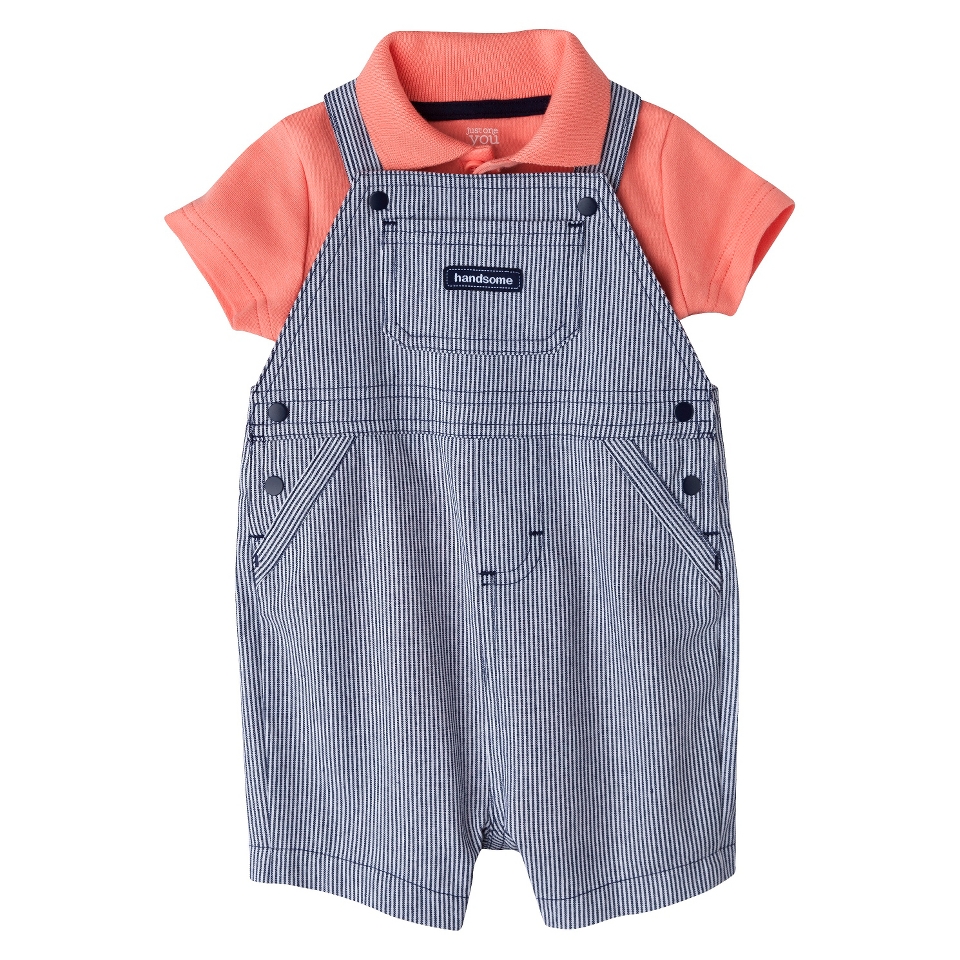 Just One YouMade by Carters Infant Boys Shortall Set   Orange/Dark Grey 9 M