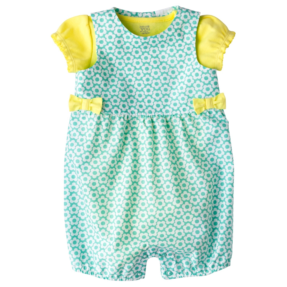 Just One YouMade by Carters Newborn Girls Romper Set   Yellow/Turquoise 18 M