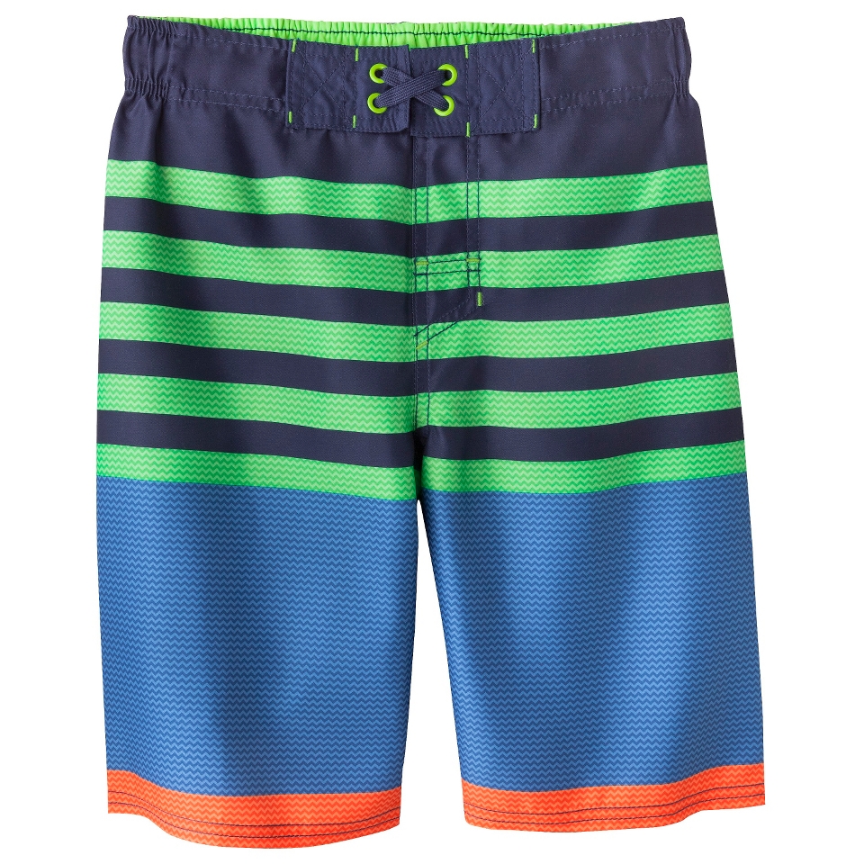 Boys Striped Swim Trunk   Blue L