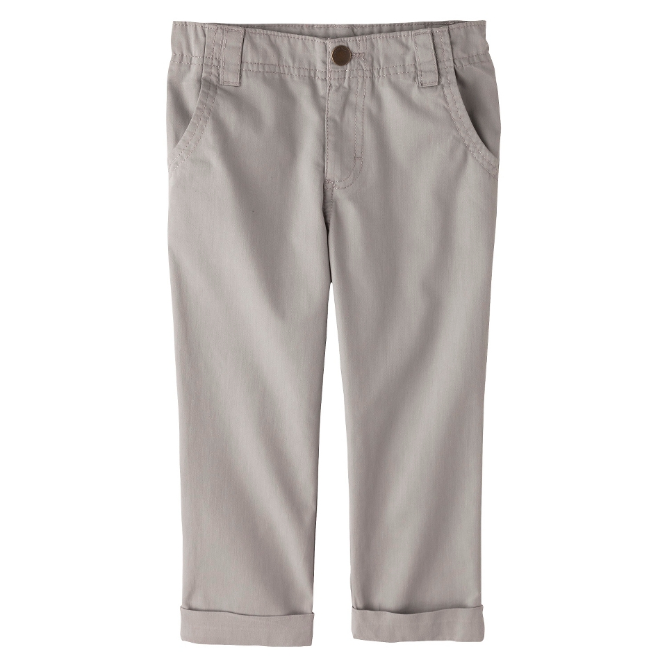 Cherokee Infant Toddler Boys Cuffed Chino Pant   Grey 5T
