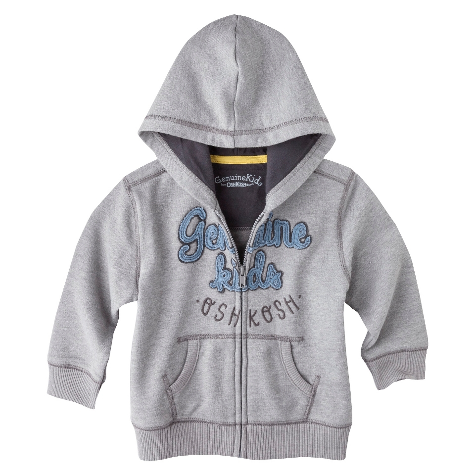 Genuine Kids from OshKosh Infant Toddler Boys ZipUp Sweatshirt   Grey 5T