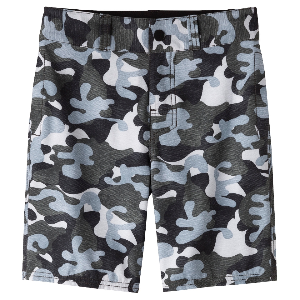 Boys Camouflage Hybrid Swim Trunk   Gray 14