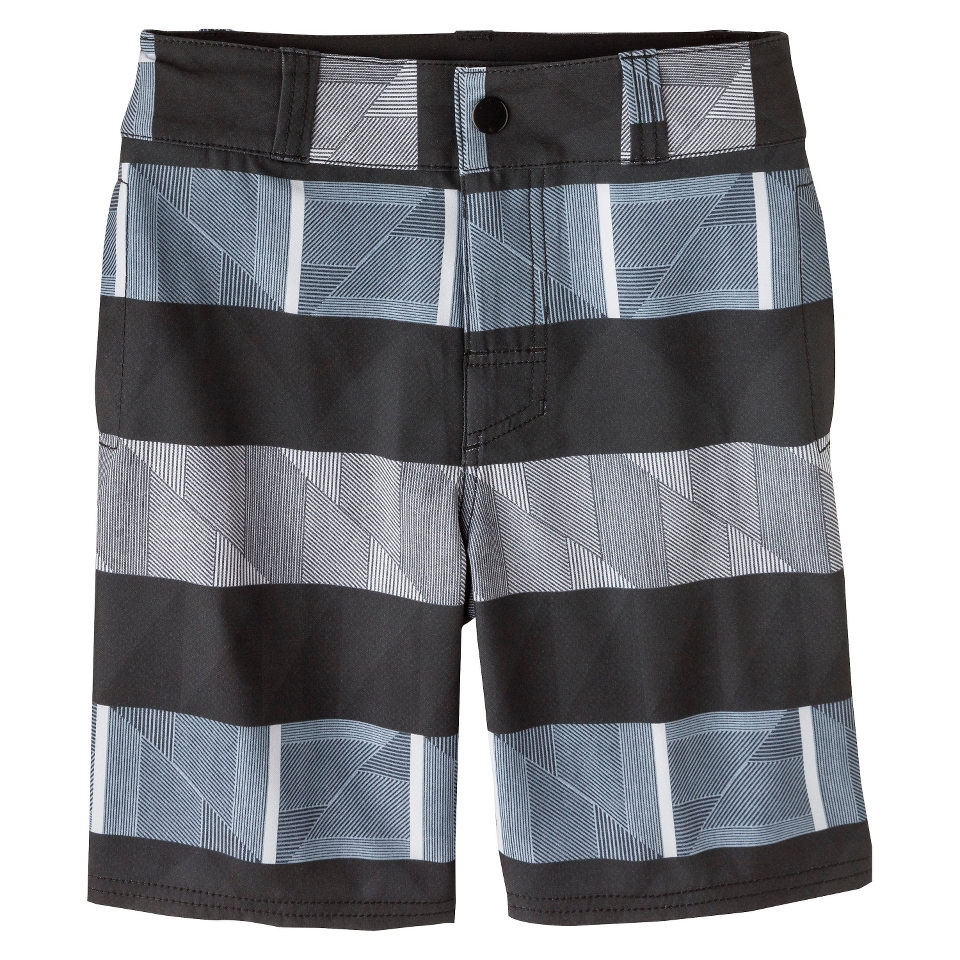 Boys Striped Hybrid Swim Trunk   Black 7