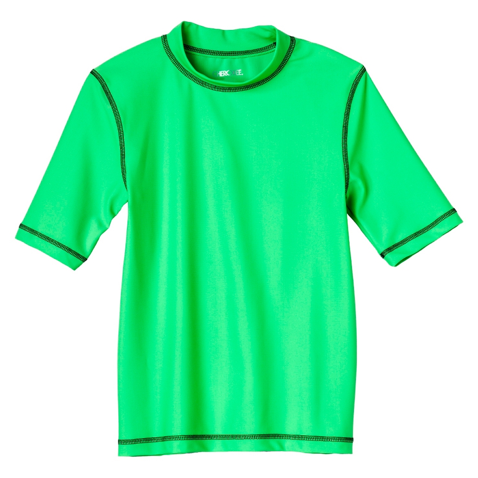 Boys Short Sleeve Swim Rashguard   Green XL