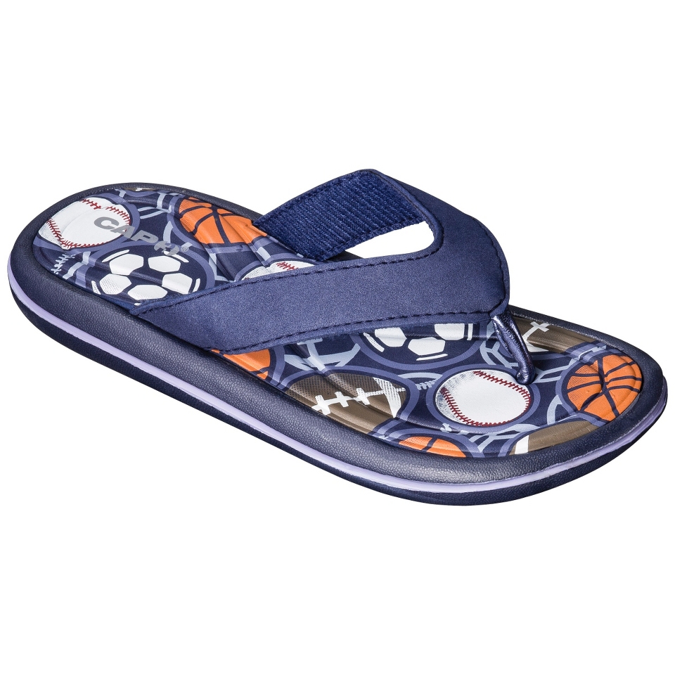 Boys Soccer Flip Flop   Navy 10 11