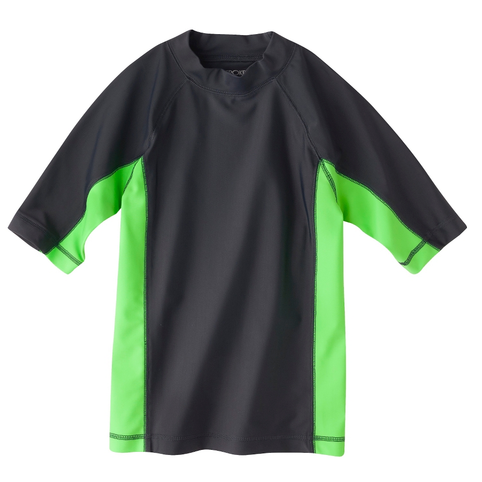 Boys Short Sleeve Swim Rashguard  Carbon S