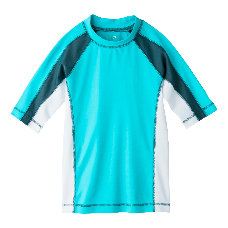 Boys Short Sleeve Swim Rashguard   Blue L