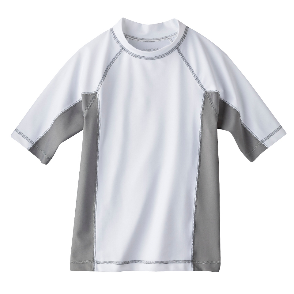 Boys Short Sleeve Swim Rashguard  True White M