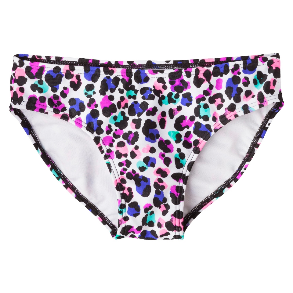 Girls Leopard Spot Hipster Bikini Swim Bottom   White XS