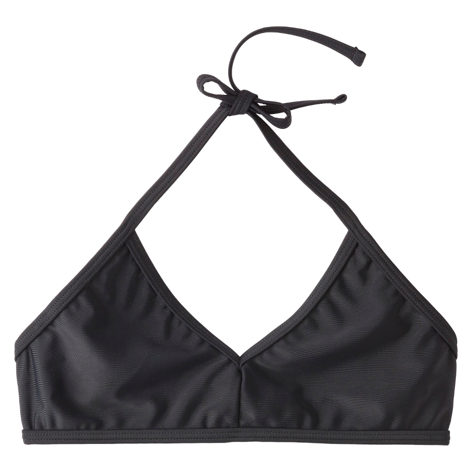 Girls Halter Bikini Swim Top   Black S