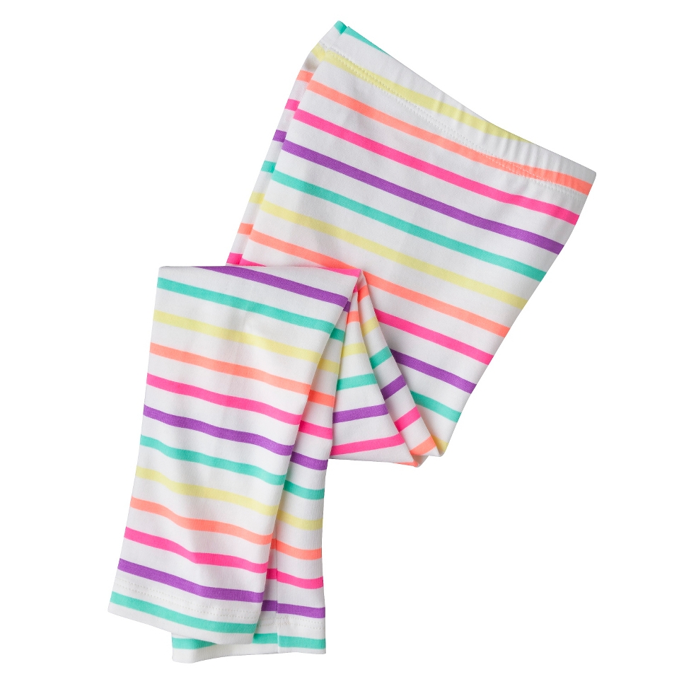 Circo Infant Toddler Girls Striped Legging   Dove White 2T