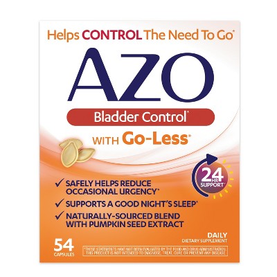 AZO Bladder Control With Go-Less Capsules 54ct : Target