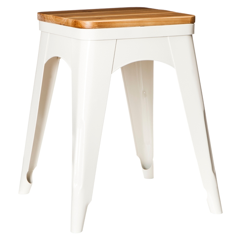 Accent Stool Threshold Nautical Metal Accent Stool   White