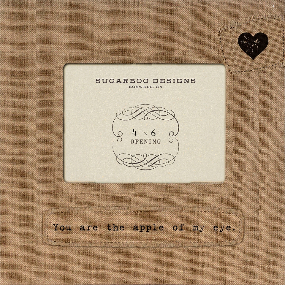 Sugarboo Burlap Frame   Apple 4X6