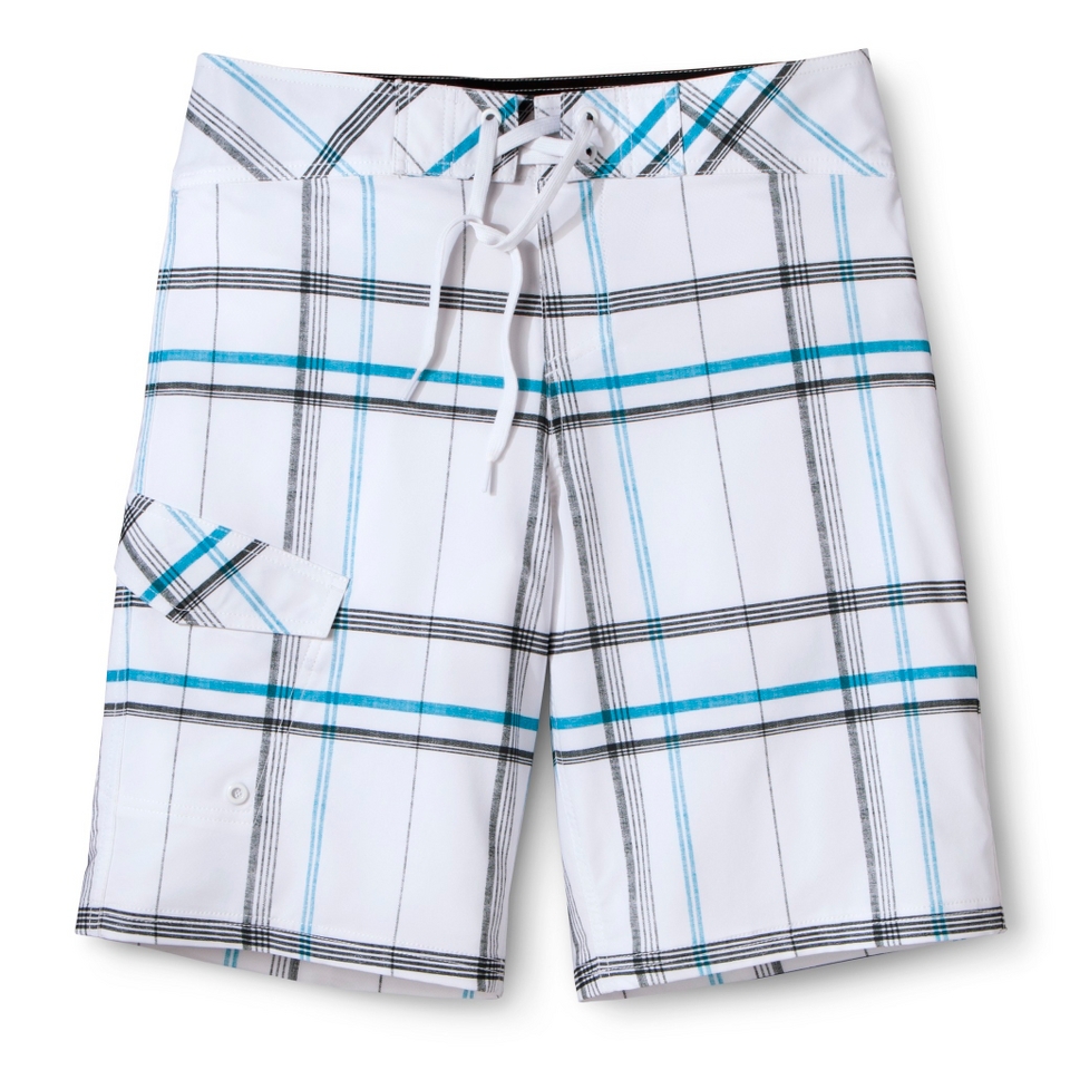 Mossimo Supply Co. Mens 11 Plaid Boardshort   True White 28