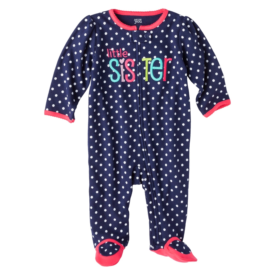 Just One YouMade by Carters Newborn Girls Interlock Sleep N Play   Navy/Pink