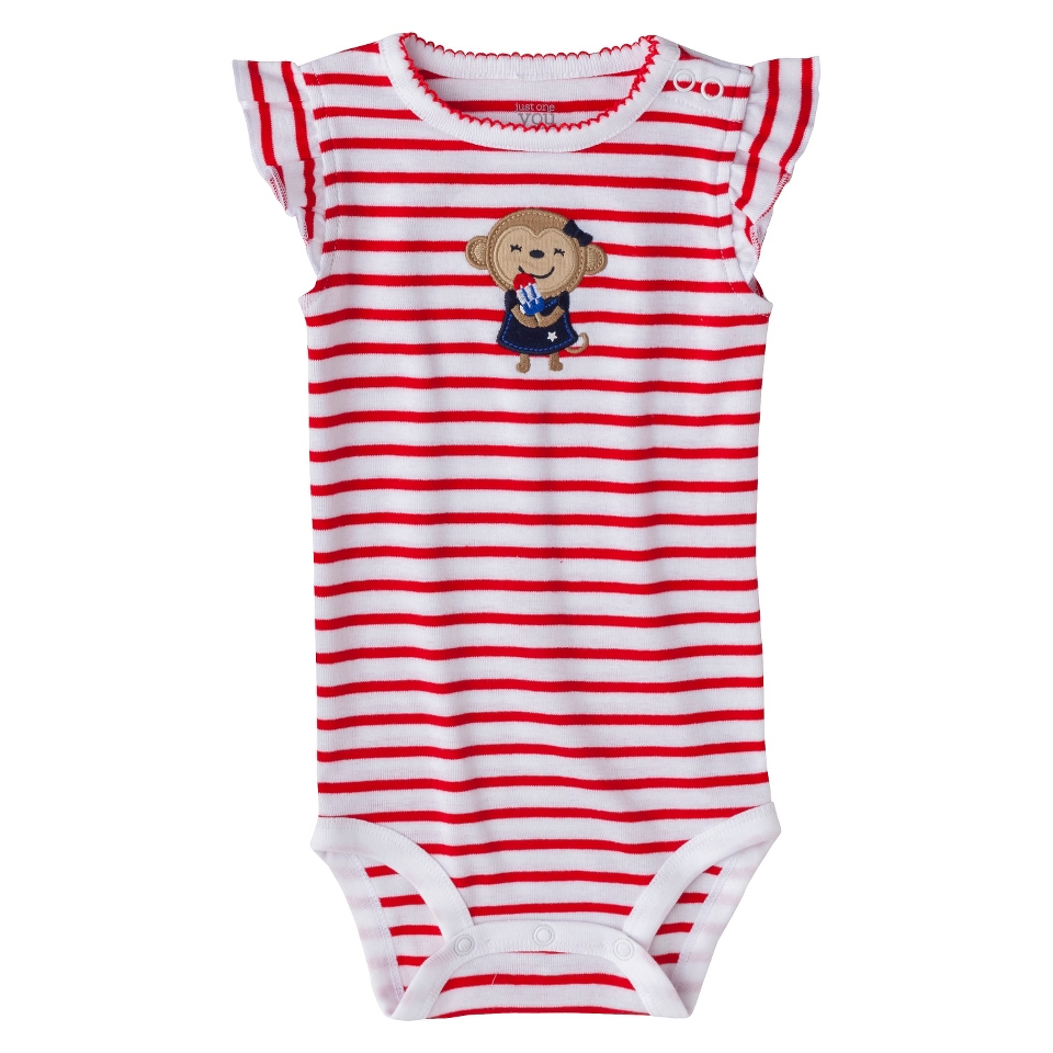 Just One YouMade by Carters Newborn Girls Striped Bodysuit   Red/White NB