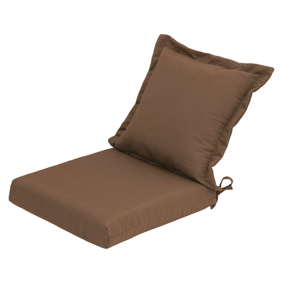 Threshold Outdoor Pillow Back Dining Cushion   Taupe