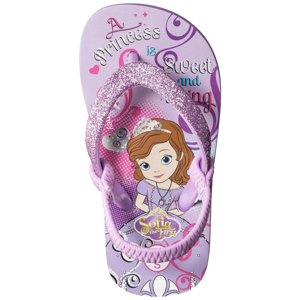 Toddler Girls Sofia The First Flip Flop Sandals   Purple L