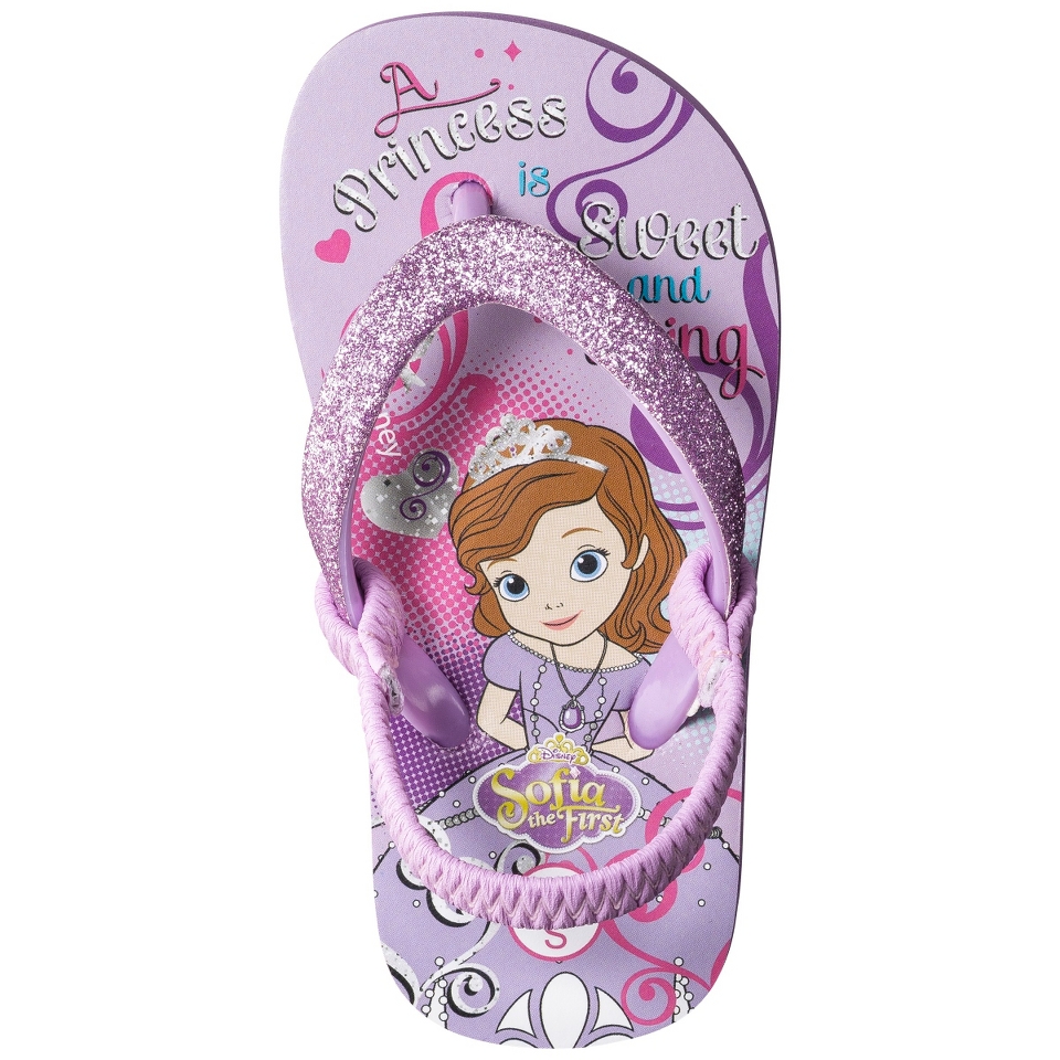 Toddler Girls Sofia The First Flip Flop Sandals   Purple S