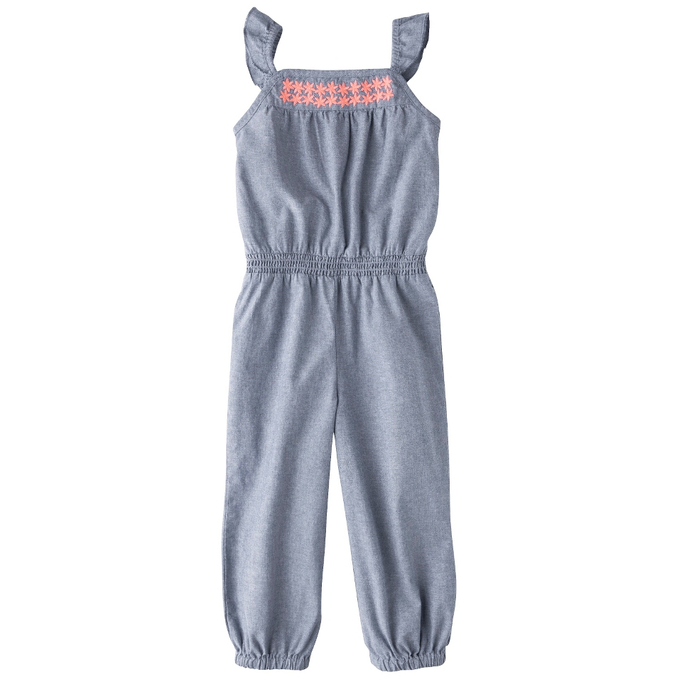 Genuine Kids from OshKosh Infant Toddler Girls Chambray Romper   Blue 5T