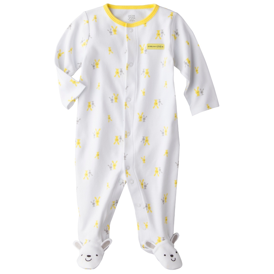 Just One YouMade by Carters Newborn Interlock Sleep N Play   White/Yellow 9 M