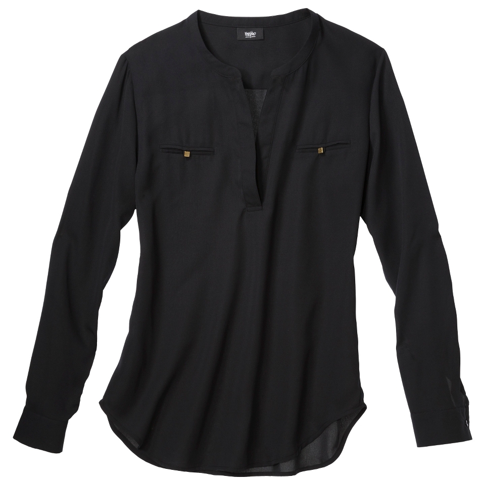 Mossimo Womens Popover Blouse   Black L(11 13)