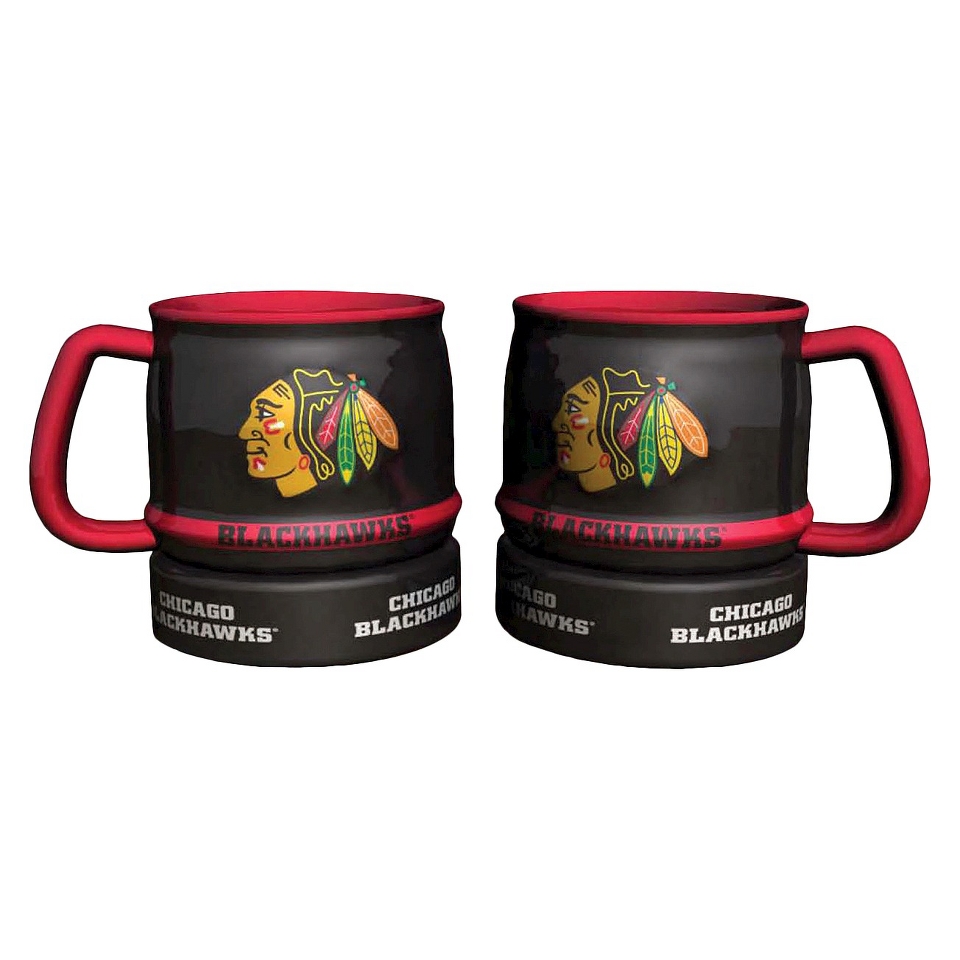 Boelter Brands NHL 2 Pack Chicago Blackhawks Puck Style Coffee Mug   Multicolor
