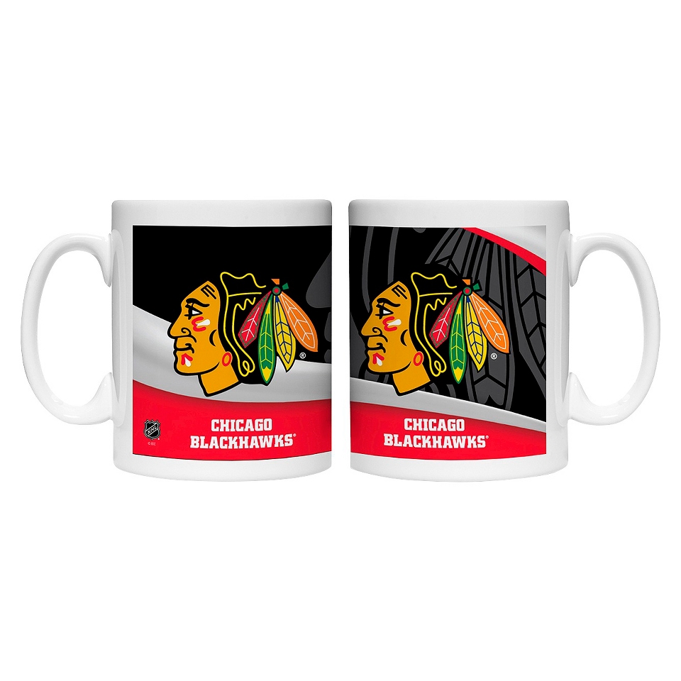 Boelter Brands NHL 2 Pack Chicago Blackhawks Wave Style Mug   Multicolor (15 oz)