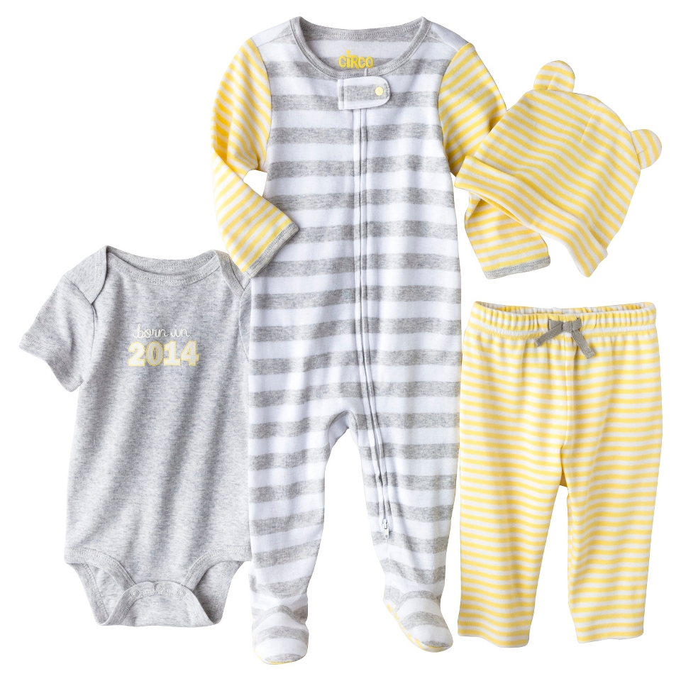 Circo Newborn 4 Piece Set   Yellow/Grey NB