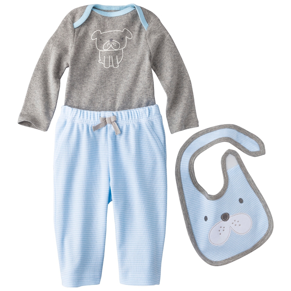 Circo Newborn Boys 3 Piece Puppy Set   Blue/Grey 24 M