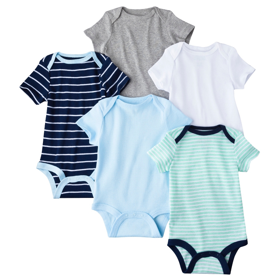 Circo Newborn Boys 5 Pack Short sleeve Bodysuit   Ultramarine 24 M