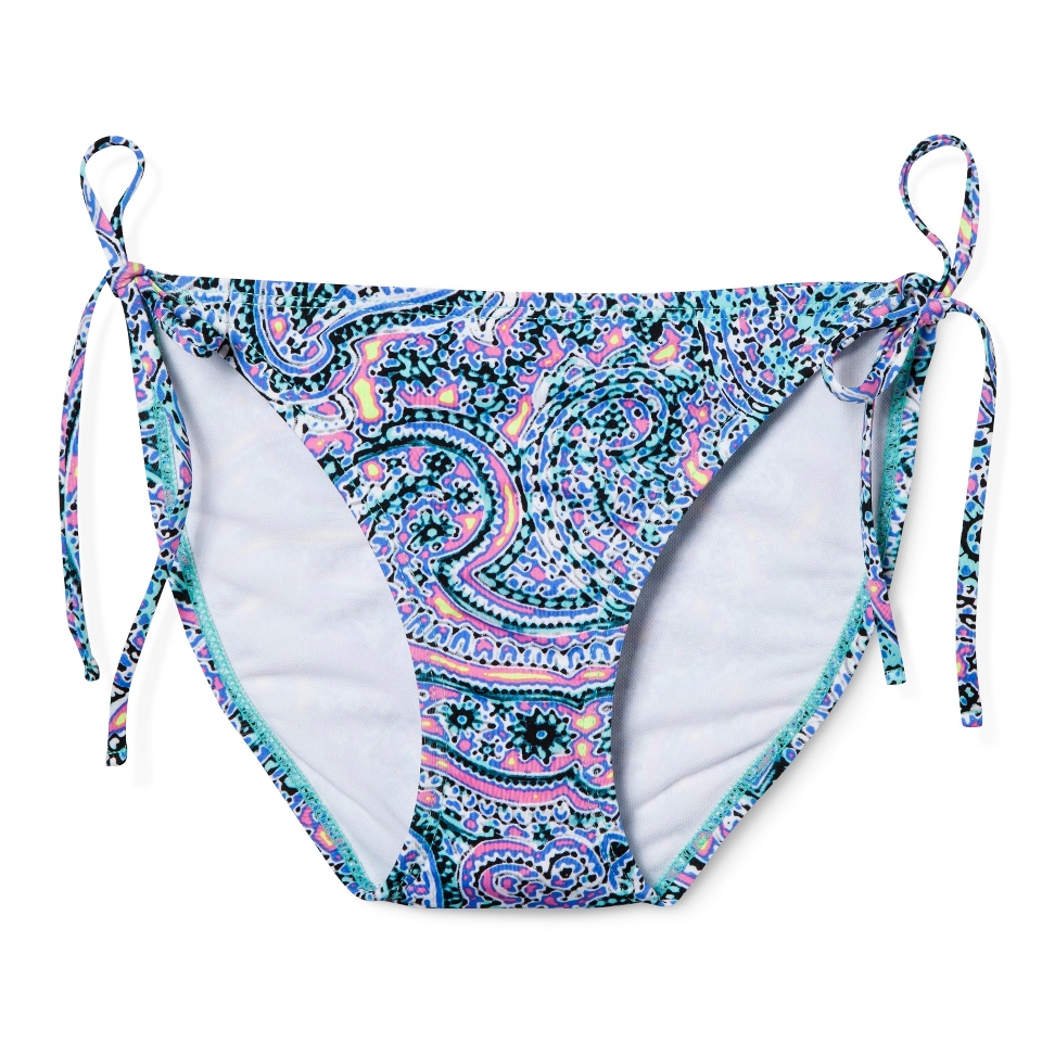 Xhilaration Juniors Side Tie Swim Bottom  Paisley Print XS