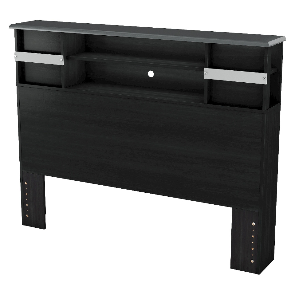 Kids Headboard South Shore Lazer Kids Bookcase Headboard   Black Onyx &