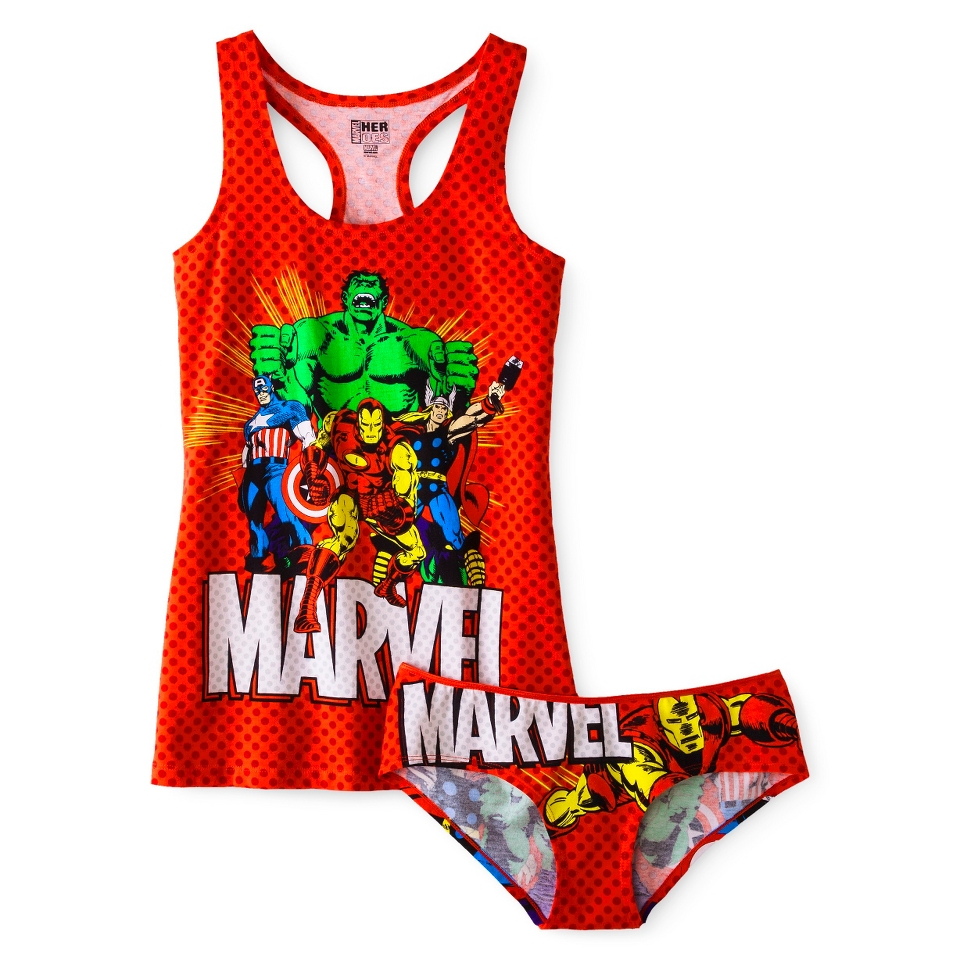 Juniors Marvel Comics Tank and Panty Set   Red L