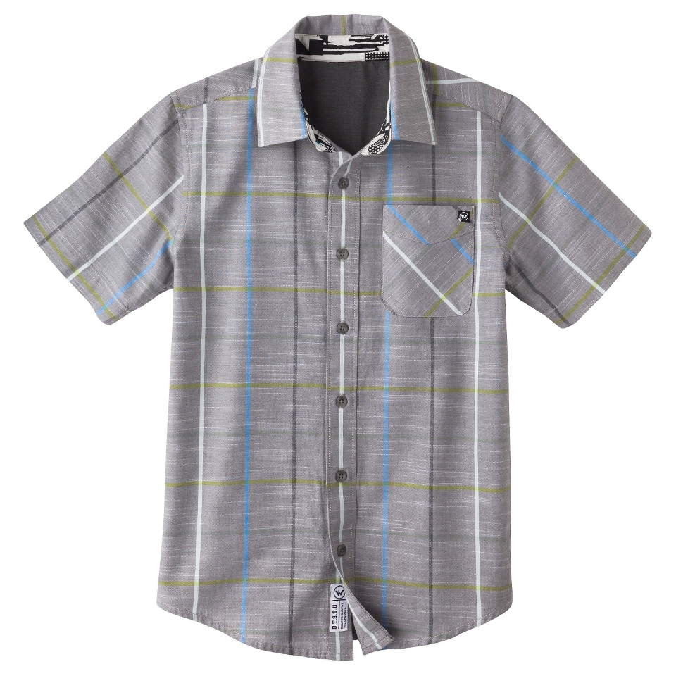 Shaun White Boys Button Down Shirt   Quartz Gray S