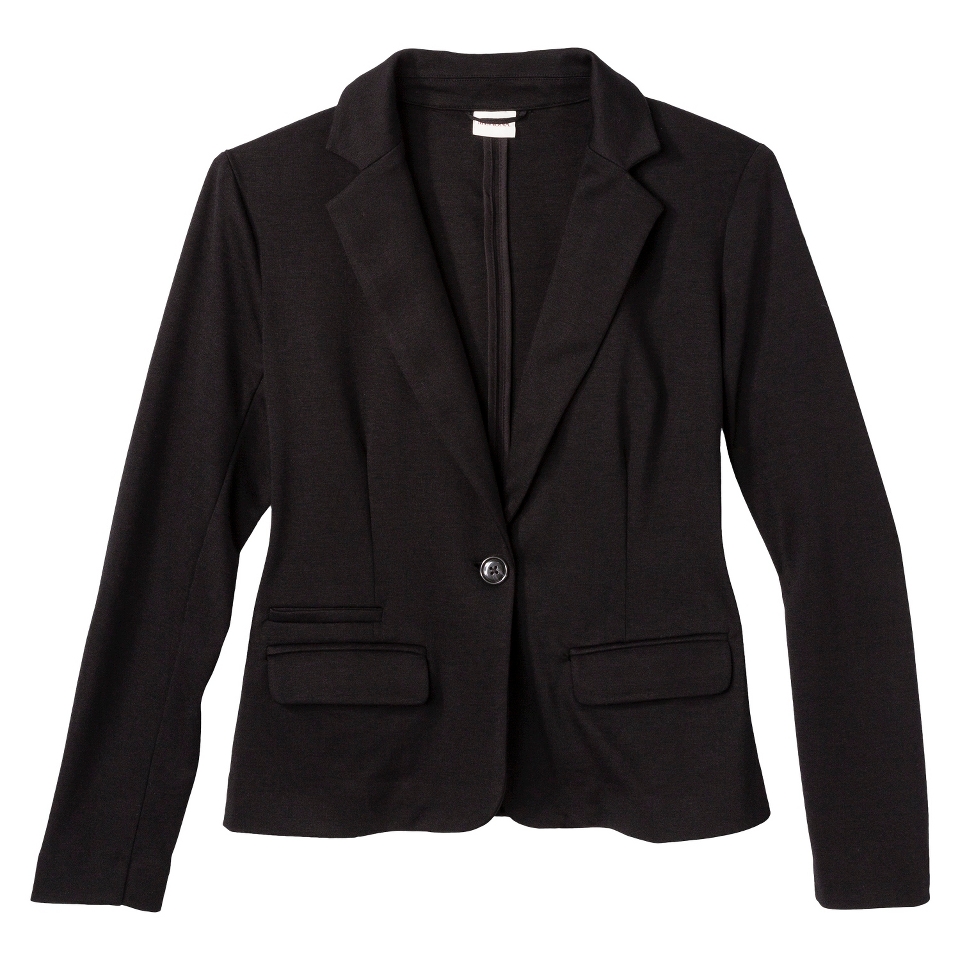 Merona Womens Ponte Blazer   Black   XXL