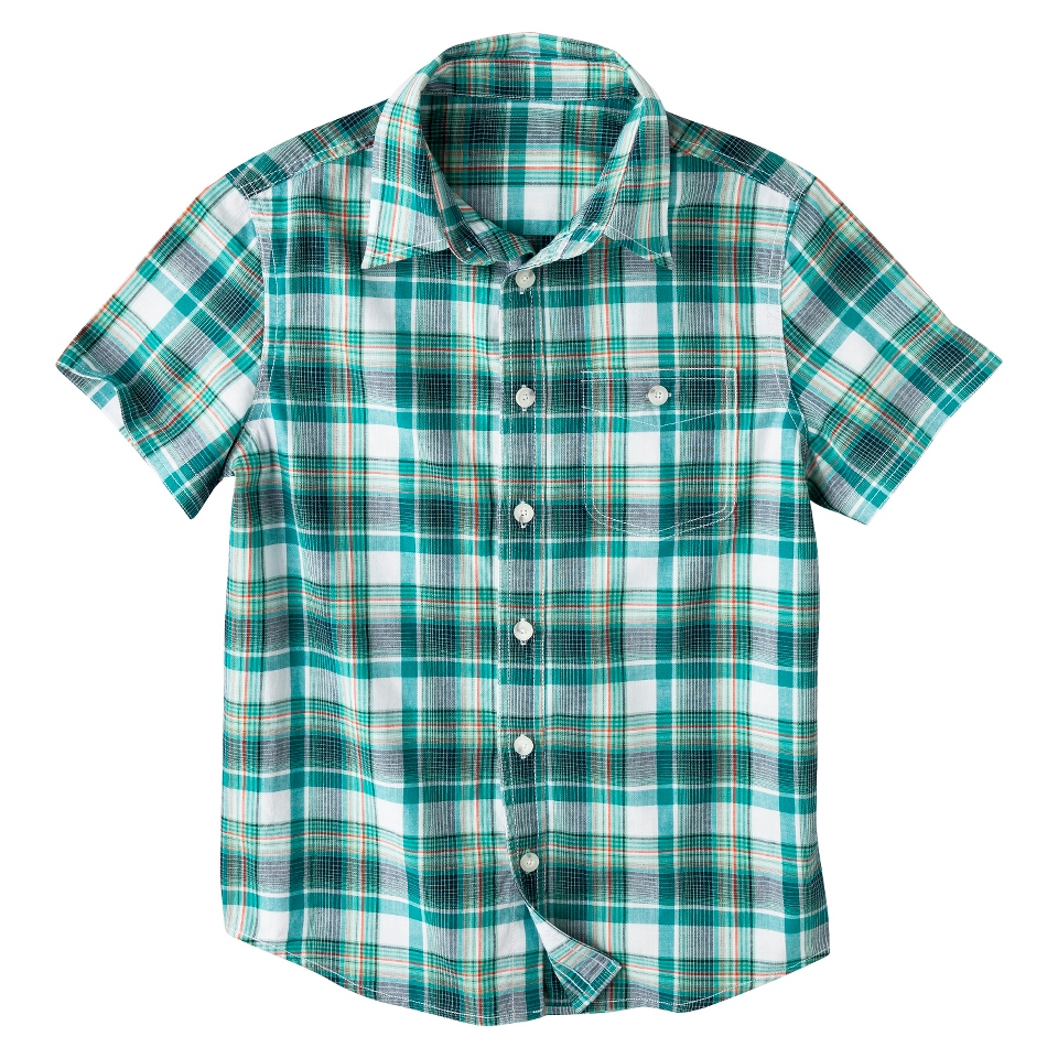 Cherokee Boys Button Down Shirt   Green Curacao S